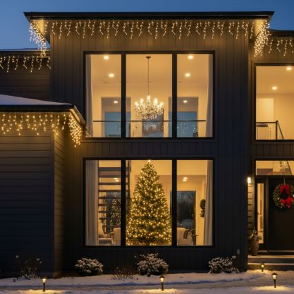 Brilagi - LED āra Ziemassvētku virtene 200xLED/8 funkcijas 13m IP44 silti balta lāstekas