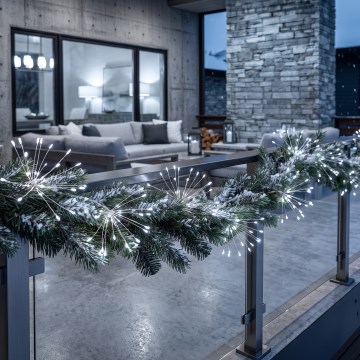 BRILAGI - LED āra Ziemassvētku virtene 300 LED, 7 m, IP44, auksta balta, salūta efekts