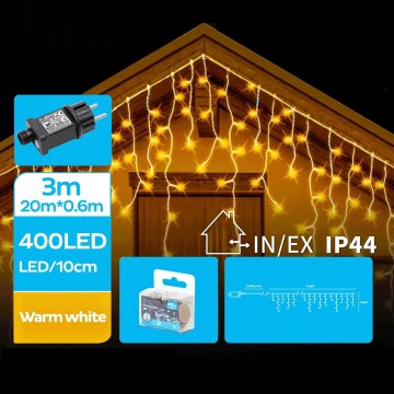 BRILAGI - LED āra Ziemassvētku virtene 400xLED/8 funkcijas 23x0,6m IP44 siltā balta