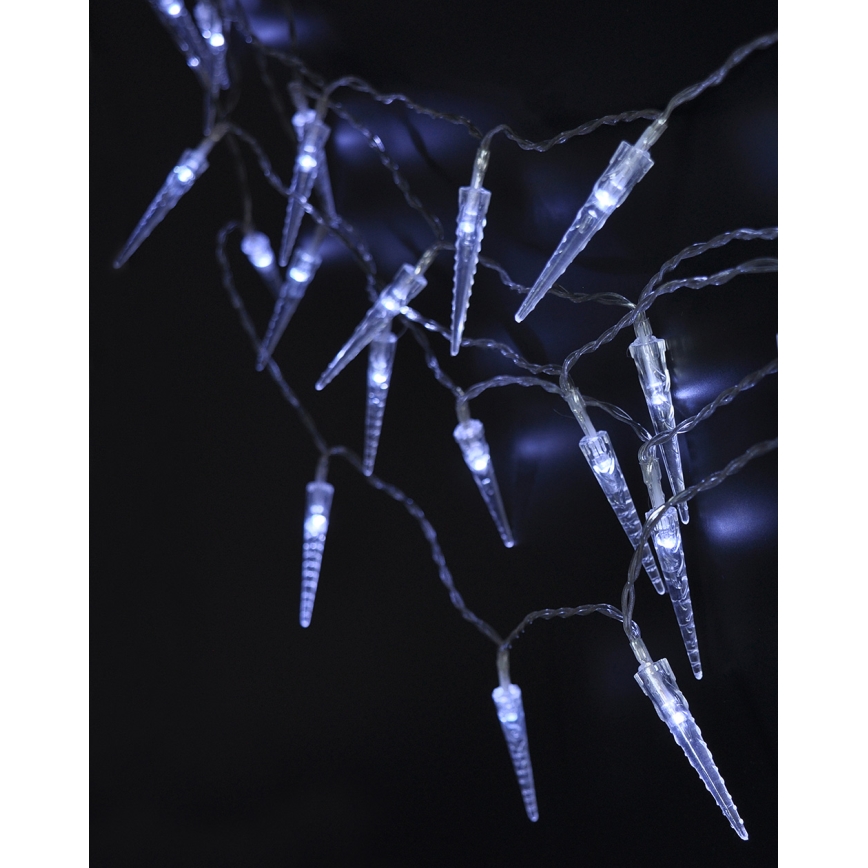 Brilagi - LED Āra Ziemassvētku virtene 50xLED/8 funkcijas/3xAA 8m IP44 vēsi balta