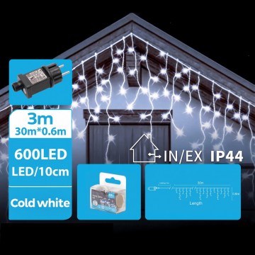 BRILAGI - LED āra Ziemassvētku virtene 600xLED/6W/8 funkcijas 33x0,6m IP44 auksti balta