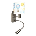 BRILAGI - LED bērnu elastīga sienas lampa BOBO 1x E27/25W/230V + LED/3W matēts hroms/balts/ar dzīvnieku motīviem