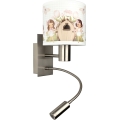 BRILAGI - LED bērnu elastīgā sienas lampa BOBO 1xE27/25W/230V + LED/3W matēts hroms/balts/rozā/ar feju motīvu