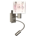 BRILAGI - LED bērnu elastīga sienas lampa BOBO 1xE27/25W/230V + LED/3W matēts hroms/balts/rozā/baletītes