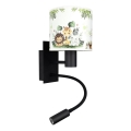 BRILAGI - LED bērnu elastīgā sienas lampa BOBO 1xE27/25W/230V + LED/3W melna/balta/zaļa/džungļu