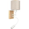BRILAGI - LED bērnu elastīga sienas lampa BOBO WOOD 1xE27/25W/230V + LED/3W ozols/balts/bēšs/ar punktiņiem