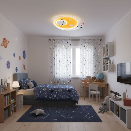 Brilagi - LED bērnu griestu gaismeklis STARSHIP LED/64W/230V 3000/4500/6000K dzeltens