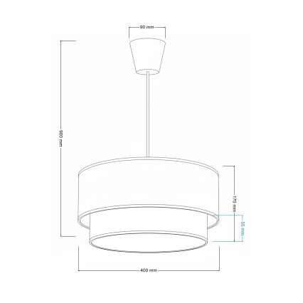 Brilagi - LED bērnu pakaramā lampa uz troses BOBO 1xE27/60W/230V Ø 40 cm krēmkrāsa/pelēka/ar zaķīšiem