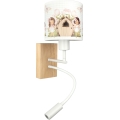BRILAGI - LED Bērnu lokana sienas lampa BOBO WOOD 1xE27/25W/230V + LED/3W ozols/balta/rozā/fejas