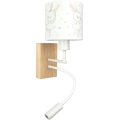 BRILAGI - LED bērnu lokana sienas lampa BOBO WOOD 1xE27/25W/230V + LED/3W ozols/balta/zaķīši