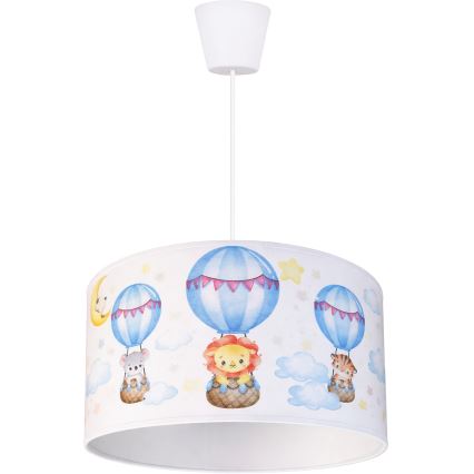 Brilagi - LED bērnu lustra ar trosi BOBO 1xE27/10W/230V Ø 35 cm balta/dzīvnieku motīvs