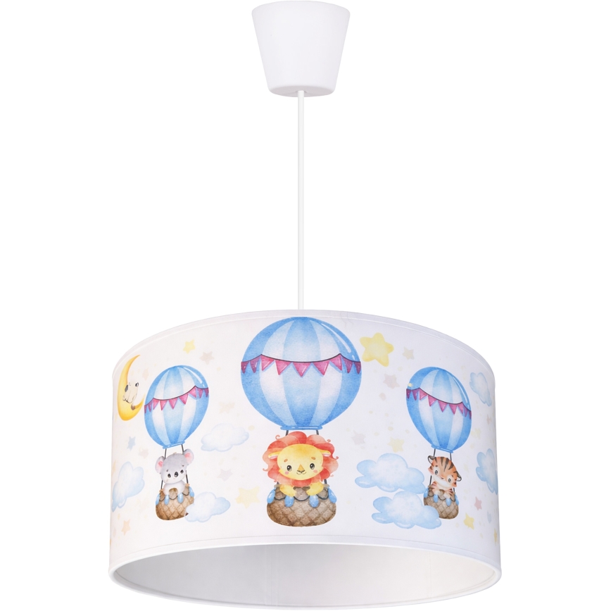 Brilagi - LED bērnu lustra ar trosi BOBO 1xE27/10W/230V Ø 35 cm balta/dzīvnieku motīvs