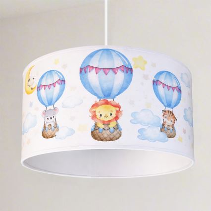 Brilagi - LED bērnu lustra ar trosi BOBO 1xE27/60W/230V Ø 35 cm balta/dzīvnieku motīvs