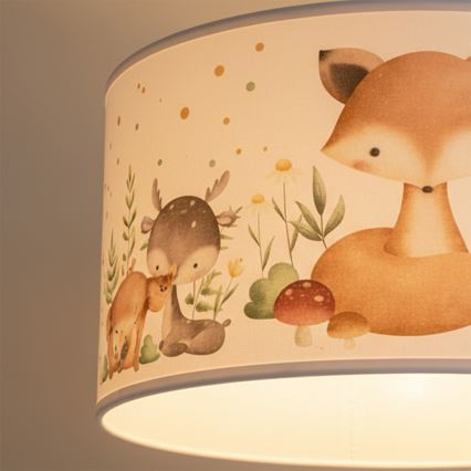 Brilagi - LED bērnu lustra ar trosi BOBO 1xE27/60W/230V Ø 35 cm balta/dzīvnieku motīvs