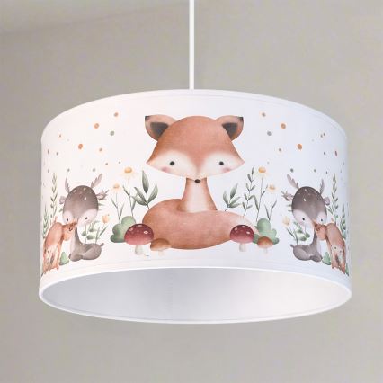 Brilagi - LED bērnu lustra ar trosi BOBO 1xE27/60W/230V Ø 35 cm balta/dzīvnieku motīvs