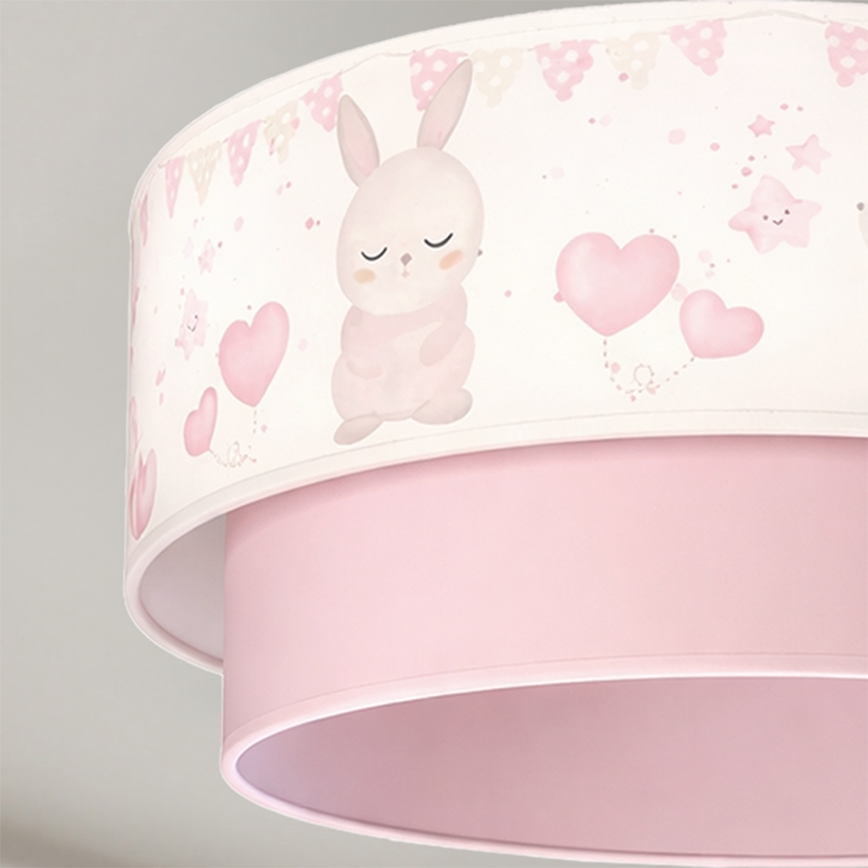 Brilagi- LED bērnu lustra ar trosi BOBO 1xE27/60W/230V Ø40 cm krēmkrāsaina/rozā/karaliskā zila