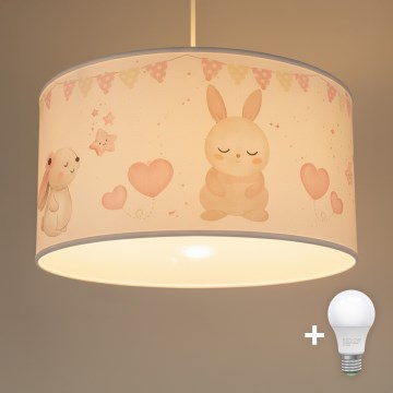 Brilagi - LED bērnu lustra ar vadu BOBO 1xE27/60W/230V Ø 35 cm balta/dzīvnieku motīvs