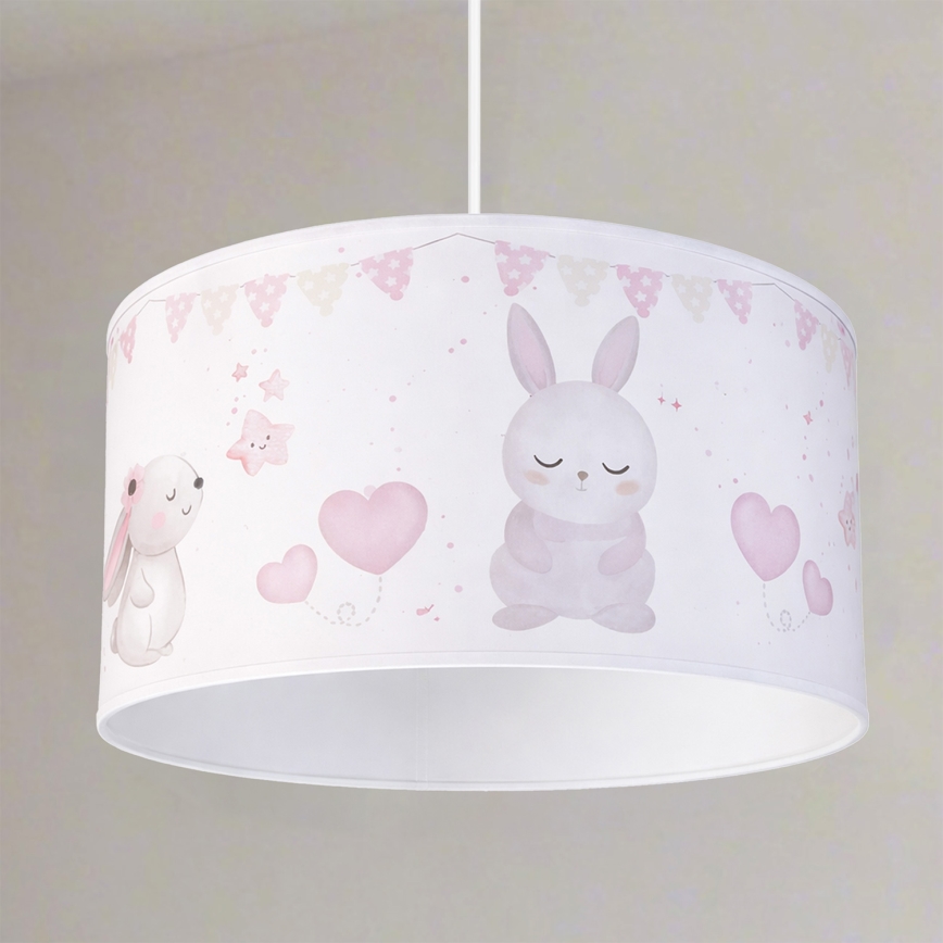 Brilagi - LED bērnu lustra ar vadu BOBO 1xE27/60W/230V Ø 35 cm balta/dzīvnieku motīvs