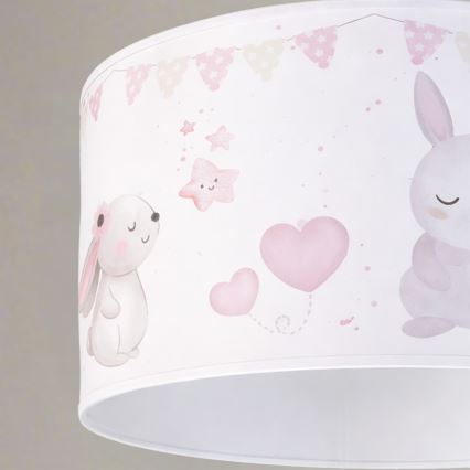 Brilagi - LED bērnu lustra ar vadu BOBO 1xE27/60W/230V Ø 35 cm balta/dzīvnieku motīvs