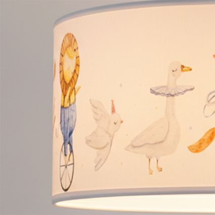 Brilagi - LED bērnu lustra uz auklas BOBO 1xE27/10W/230V Ø 35 cm balta/dzīvnieciņas