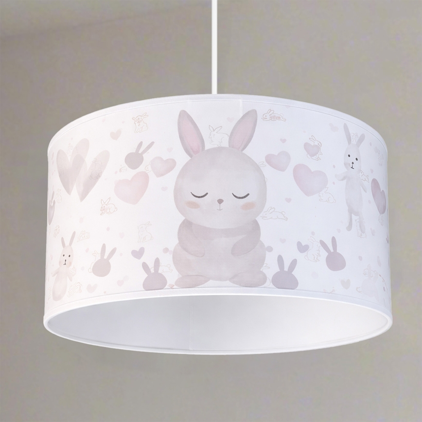 Brilagi - LED bērnu lustra uz troses BOBO 1xE27/60W/230V Ø 35 cm balta/zaķīši