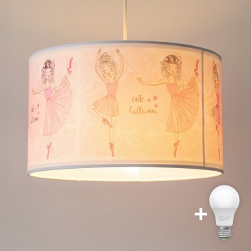 Brilagi - LED bērnu pakaramā lustra ar vadu BOBO 1xE27/60W/230V diam. 35 cm rozā/balerīnas