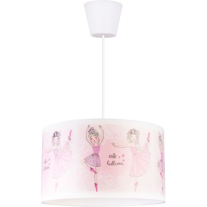 Brilagi - LED bērnu pakaramā lustra ar vadu BOBO 1xE27/60W/230V diam. 35 cm rozā/balerīnas