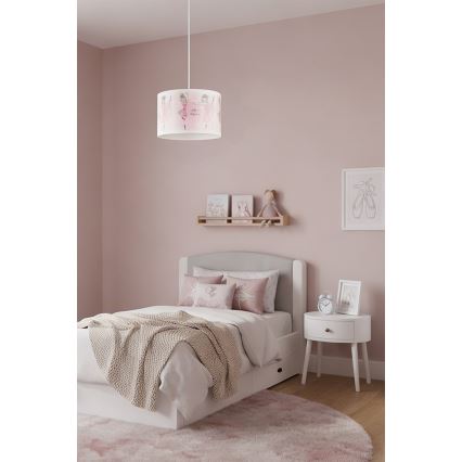 Brilagi - LED bērnu pakaramā lustra ar vadu BOBO 1xE27/60W/230V diam. 35 cm rozā/balerīnas