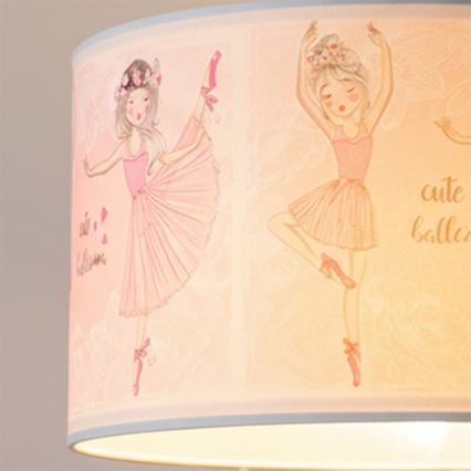 Brilagi - LED bērnu pakaramā lustra ar vadu BOBO 1xE27/60W/230V diam. 35 cm rozā/balerīnas