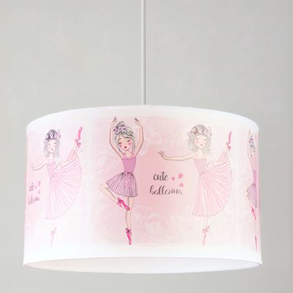 Brilagi - LED bērnu pakaramā lustra ar vadu BOBO 1xE27/60W/230V diam. 35 cm rozā/balerīnas