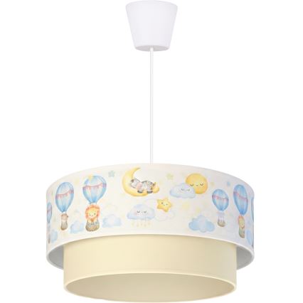Brilagi - LED bērnu pakaramā lampa ar kabeli BOBO 1xE27/10W/230V Ø 40 cm balta/bēša/dzīvnieku motīvi