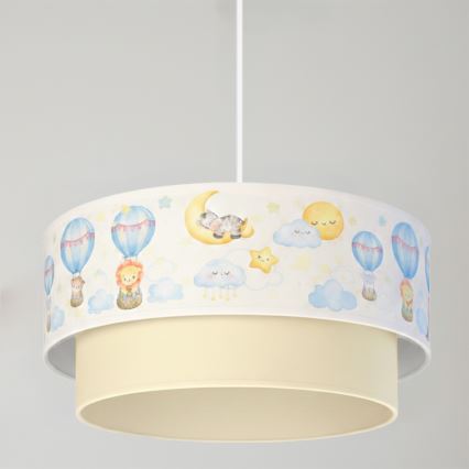 Brilagi - LED bērnu pakaramā lampa ar kabeli BOBO 1xE27/10W/230V Ø 40 cm balta/bēša/dzīvnieku motīvi