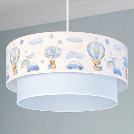 Brilagi - LED bērnu lustra uz vada BOBO 1xE27/60W/230V Ø 40 cm krēmkrāsaina/zila/ar lācīšiem