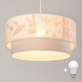Brilagi - LED bērnu piekaramā lampa BOBO ar kabeli 1xE27/60W/230V Ø40 cm krēmkrāsa/pelēka/karaliski zila