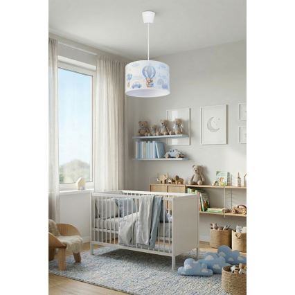 Brilagi - LED bērnu piekaramā lustra BOBO uz troses 1xE27/10W/230V Ø 35 cm zila/lācīši