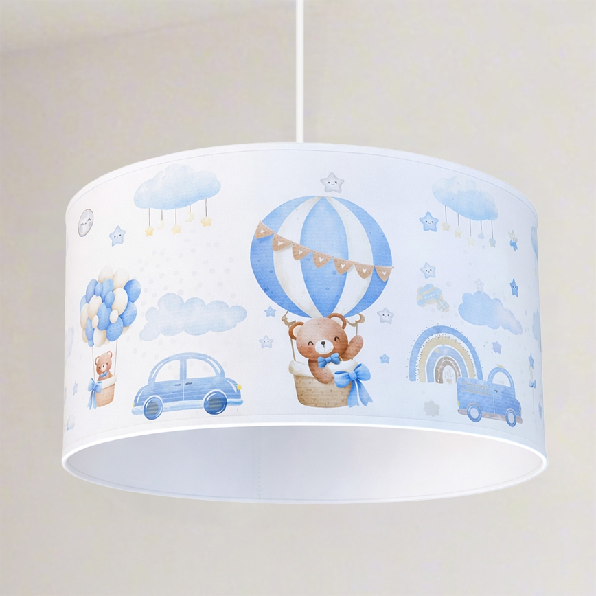 Brilagi - LED bērnu piekaramā lustra BOBO uz troses 1xE27/10W/230V Ø 35 cm zila/lācīši