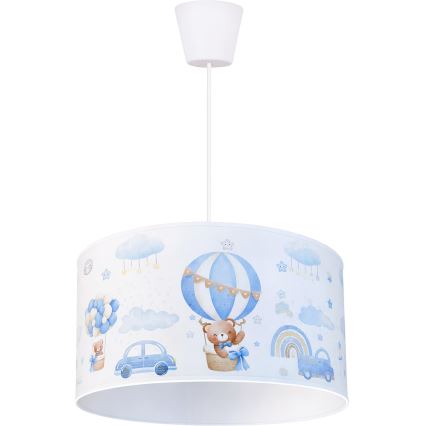 Brilagi - LED bērnu piekaramā lustra BOBO uz troses 1xE27/60W/230V Ø 35 cm zila/lācīši