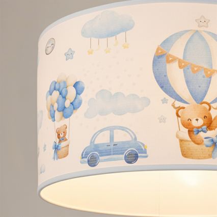 Brilagi - LED bērnu piekaramā lustra BOBO uz troses 1xE27/60W/230V Ø 35 cm zila/lācīši