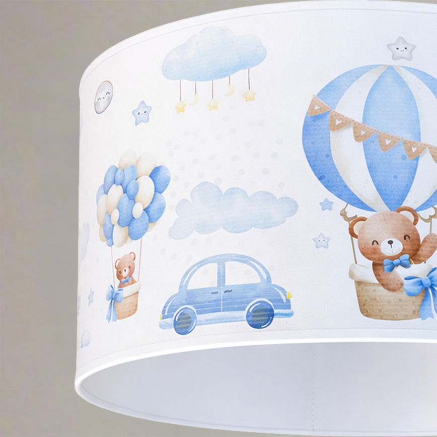 Brilagi - LED bērnu piekaramā lustra BOBO uz troses 1xE27/60W/230V Ø 35 cm zila/lācīši