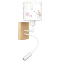 BRILAGI - LED bērnu regulējamā sienas lampa BOBO WOOD 1xE27/25W/230V + LED/3W ozolkoka/balta/krēmkrāsa/zaķīši