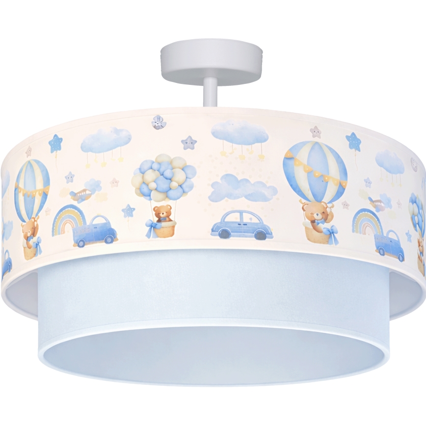 Brilagi - LED bērnu virsmas montējamā griestu lampa BOBO 1xE27/60W/230V Ø 40 cm krēmkrāsa/zila/lāču motīvs