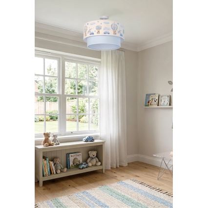 Brilagi - LED bērnu virsmas montējamā griestu lampa BOBO 1xE27/60W/230V Ø 40 cm krēmkrāsa/zila/lāču motīvs