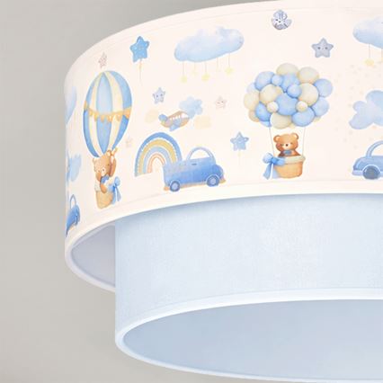 Brilagi - LED bērnu virsmas montējamā griestu lampa BOBO 1xE27/60W/230V Ø 40 cm krēmkrāsa/zila/lāču motīvs