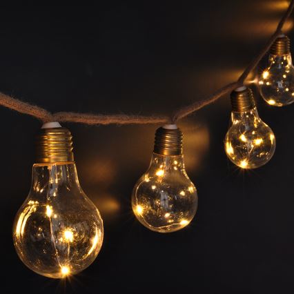 Brilagi - LED dekoratīvā virtene 10xLED/3xAA 1,8m siltā balta