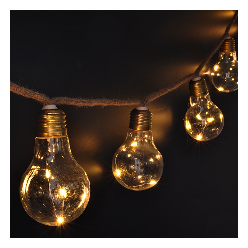 Brilagi - LED dekoratīvā virtene 10xLED/3xAA 1,8m siltā balta