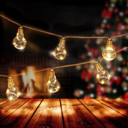 Brilagi - LED dekoratīvā virtene 10xLED/3xAA 1,8m siltā balta