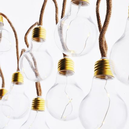 Brilagi - LED dekoratīvā virtene 10xLED/3xAA 1,8m siltā balta