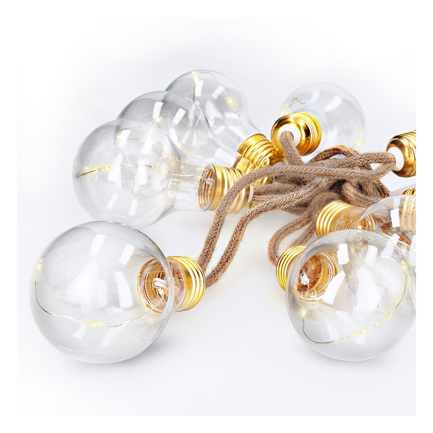 Brilagi - LED Dekoratīva virtene 10xLED/3xAA 1,8m silti balta