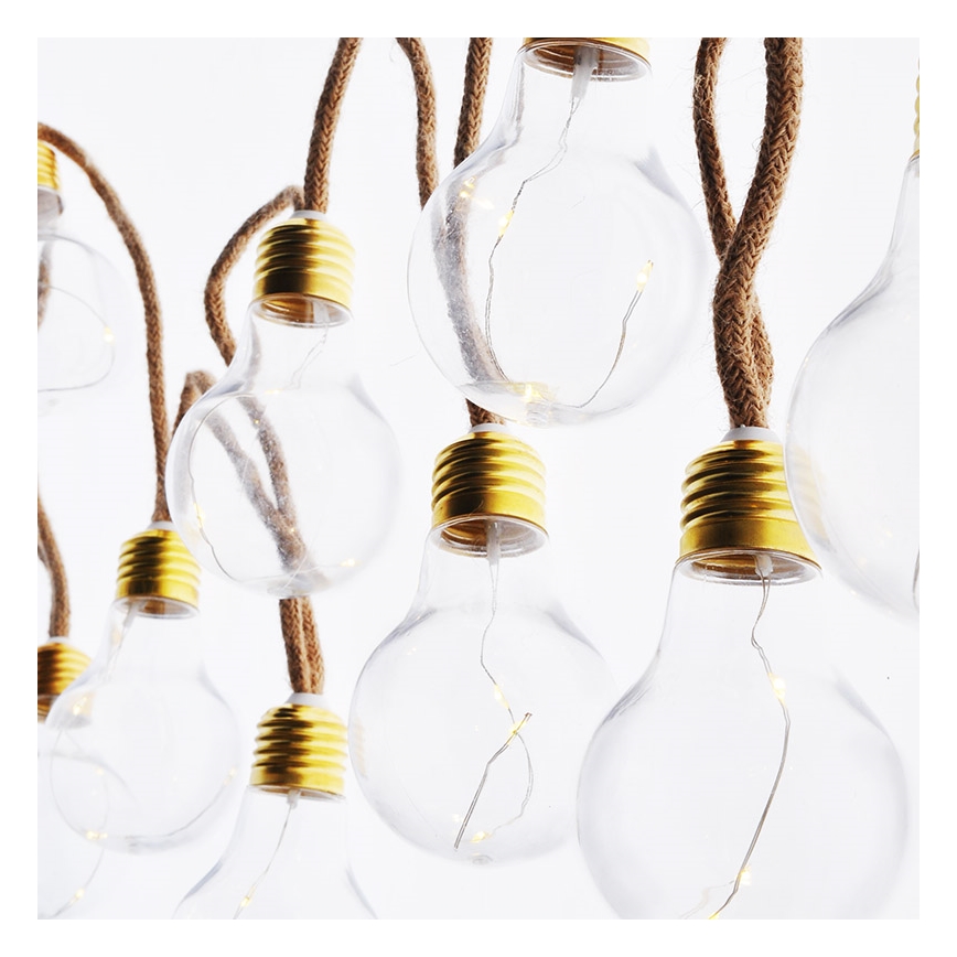Brilagi - LED Dekoratīva virtene 10xLED/3xAA 1,8m silti balta