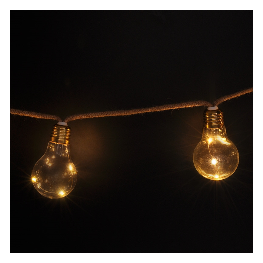 Brilagi - LED Dekoratīva virtene 10xLED/3xAA 1,8m silti balta